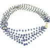 Collier or blanc saphirs diamants