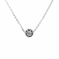 COLLIER OR BLANC SAUTOIR 5 DIAMANTS