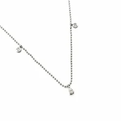 Collier or blanc serti de diamants naturels