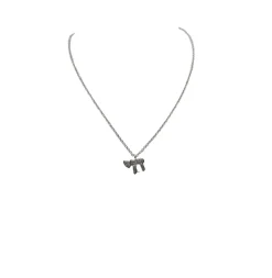 Collier or blanc serti d’un pendentif HAI en diamants