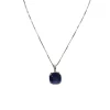 Collier or blanc serti d’un saphir ceylon et diamants