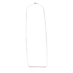 Collier or blanc serti d’une barrette de diamants