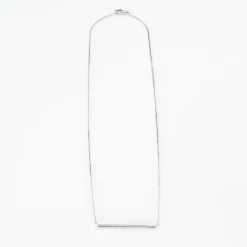 Collier or blanc serti d’une barrette de diamants