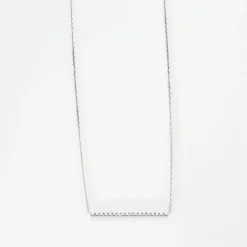 Collier or blanc serti d’une barrette de diamants