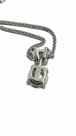 Collier or blanc solitaire diamant 0,52 carat