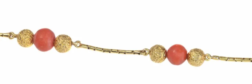 Collier Or et Corail