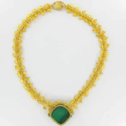 Collier Or et Malachite