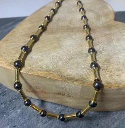 Collier or et perles