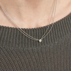 Collier or gris, diamant