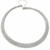 Collier or gris diamants