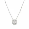 Collier or gris diamants effet Taille Emeraude