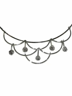 Collier or gris draperie en diamants