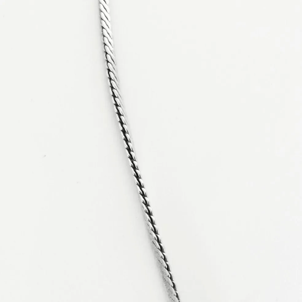 Collier or gris, émeraude Colombienne et diamants