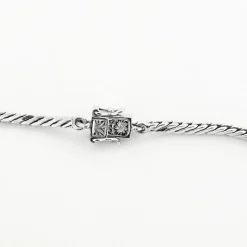 Collier or gris, émeraude Colombienne et diamants