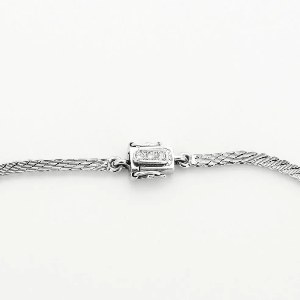 Collier or gris, émeraude Colombienne et diamants