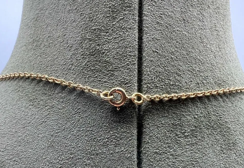 Collier Or Jaune 18 Carats Floral Vintage
