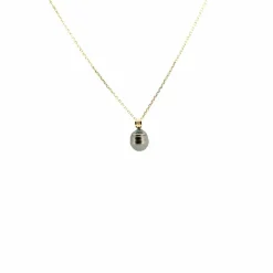 Collier Or Jaune 18 k & Perle de Tahitit