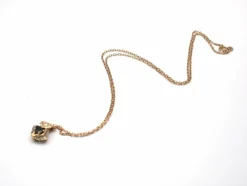 Collier or jaune 750 mil avec pendentif saphir