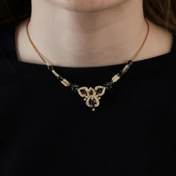 Collier Or jaune Diamants Saphir