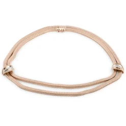 Collier or jaune double rang maillon lisse