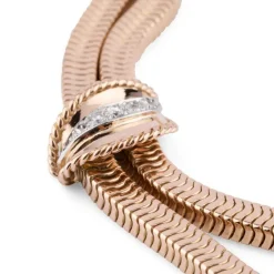 Collier or jaune double rang maillon lisse