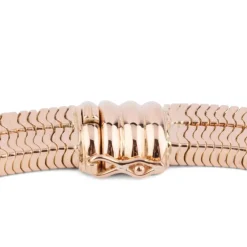 Collier or jaune double rang maillon lisse