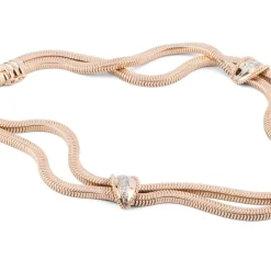 Collier or jaune double rang maillon lisse