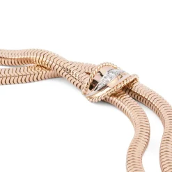 Collier or jaune double rang maillon lisse