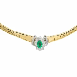 Collier Or jaune Emeraude