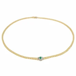 Collier Or jaune Emeraude
