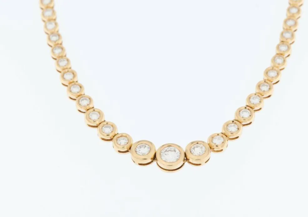 Collier or jaune et 99 diamants certificat HRD