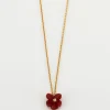 Collier or jaune et cornaline