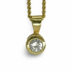 Collier or jaune et diamant 0,30 ct