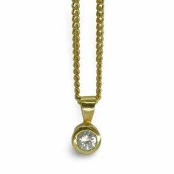 Collier or jaune et diamant 0,30 ct