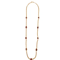 Collier or jaune et grenats