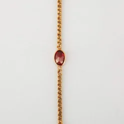 Collier or jaune et grenats