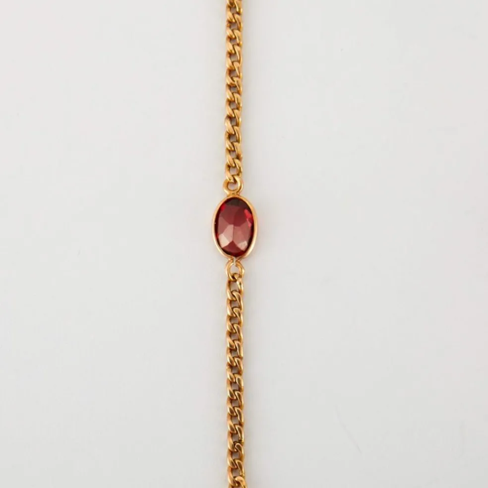Collier or jaune et grenats