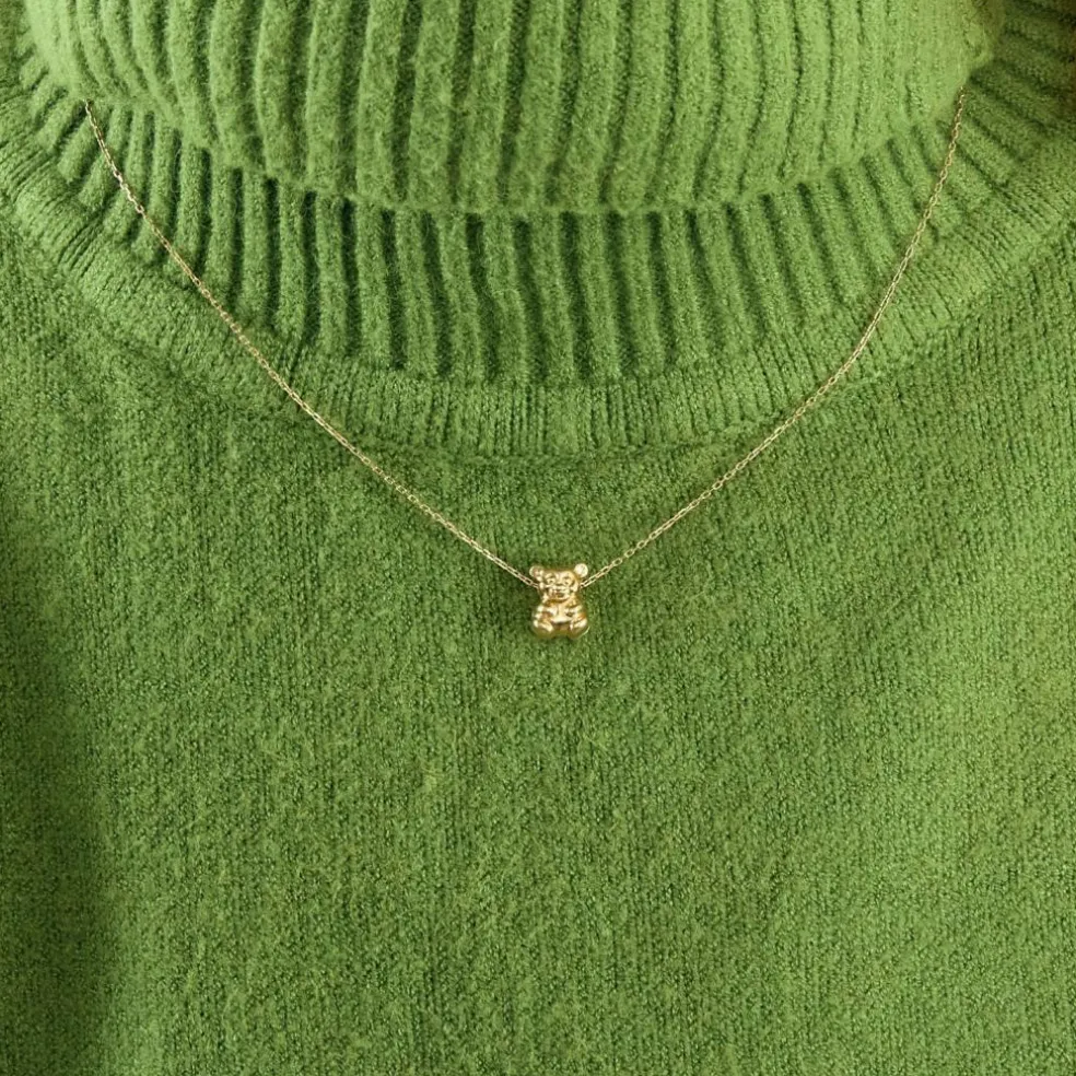 Collier or jaune et pendentif panda