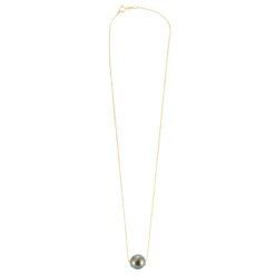 Collier or jaune et Perle de Tahiti