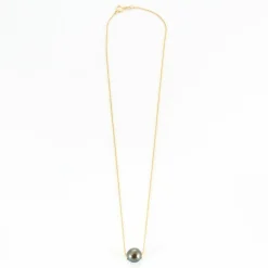 Collier or jaune et Perle de Tahiti