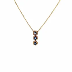 Collier Or Jaune 18k Topazes & Diamants