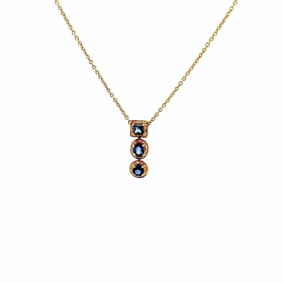 Collier Or Jaune 18k Topazes & Diamants