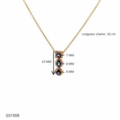 Collier Or Jaune 18k Topazes & Diamants