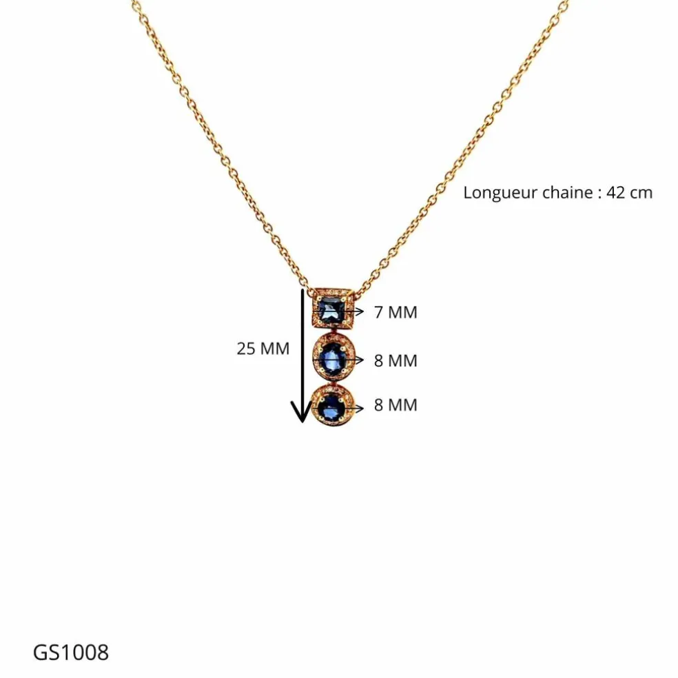 Collier Or Jaune 18k Topazes & Diamants