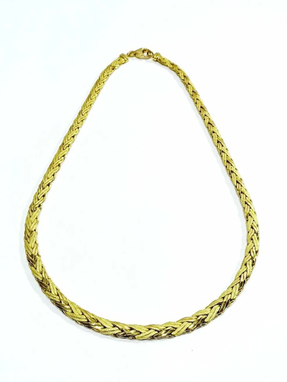 Collier Or jaune Lisse et Sablé