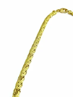Collier Or jaune Lisse et Sablé