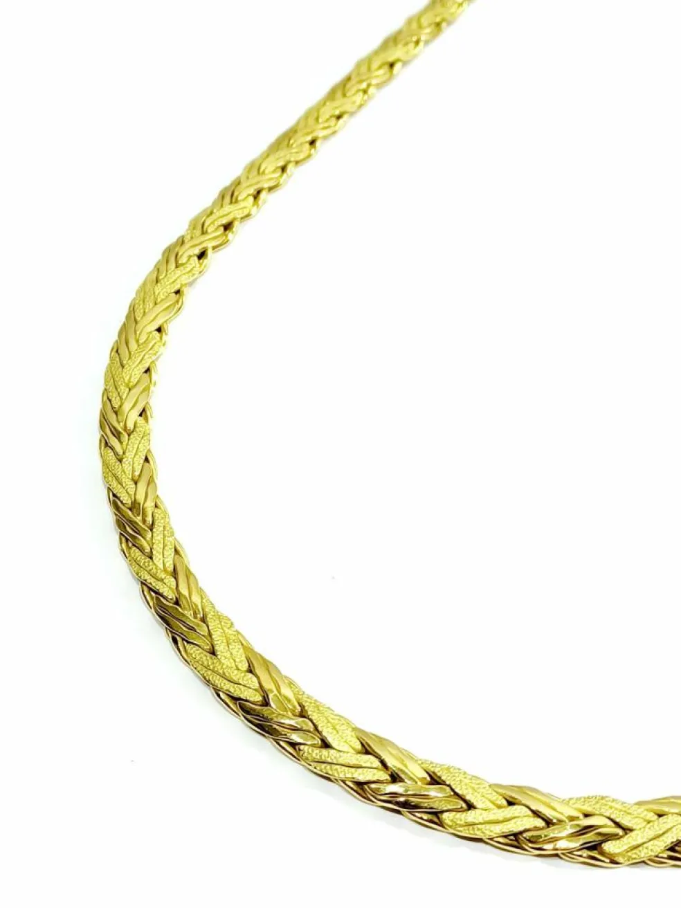 Collier Or jaune Lisse et Sablé