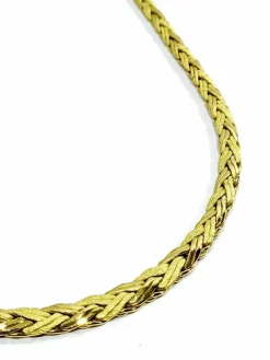 Collier Or jaune Lisse et Sablé