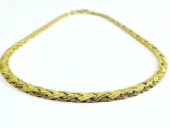 Collier Or jaune Lisse et Sablé