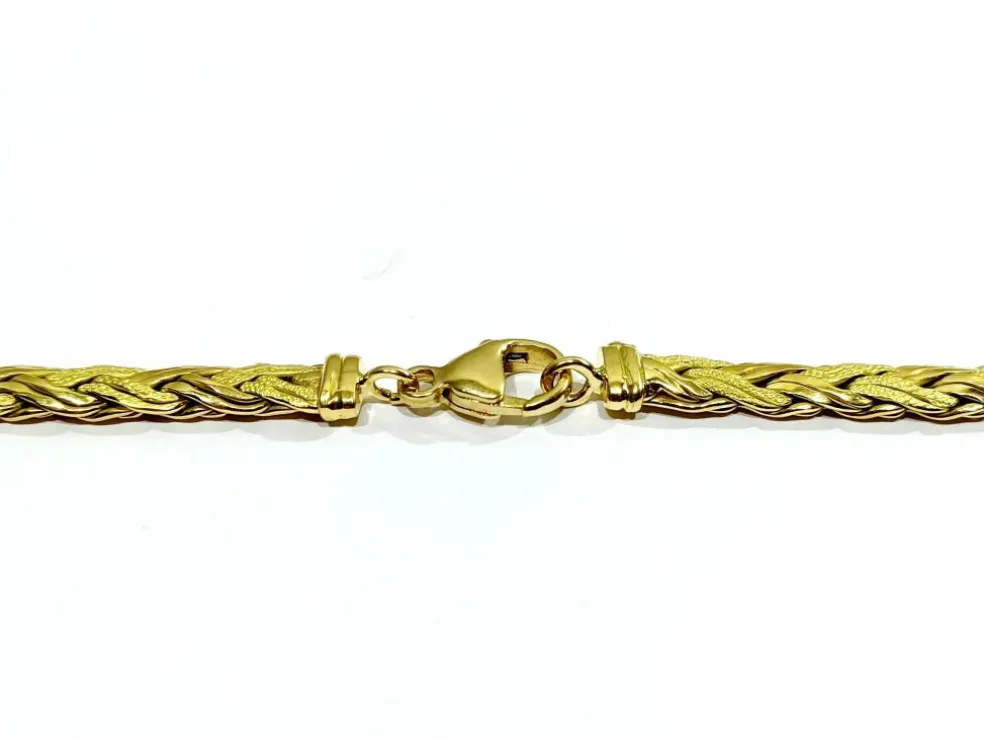 Collier Or jaune Lisse et Sablé